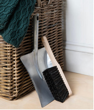 Galvanised dustpan and brush