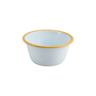Yellow and white enamel