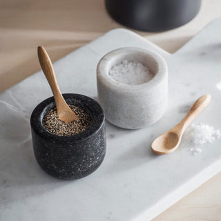 Salt and Pepper pots in marble and granite