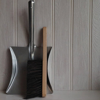 Galvanised dustpan and brush