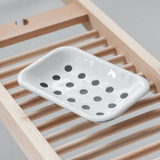 White enamel soap dish