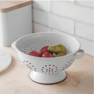 White Enamel Colander