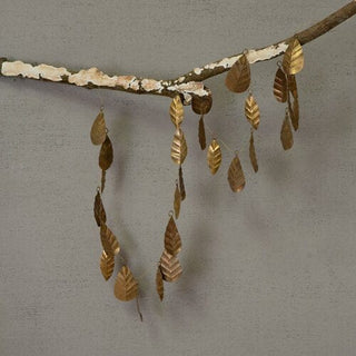Golden Leaf Garland Christmas Decoration