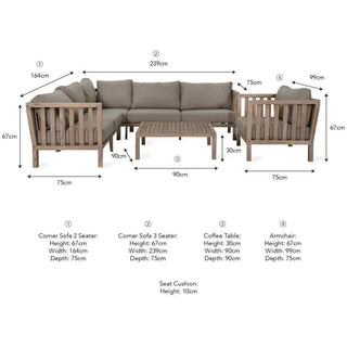 Porthallow Corner Sofa, chair and table set