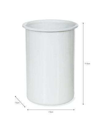 White enamel toothbrush holder