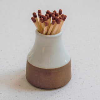 Stoneware match holder and striker