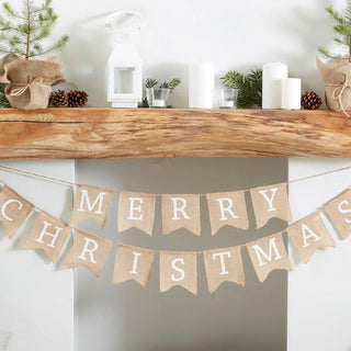 Hessian Merry Christmas bunting