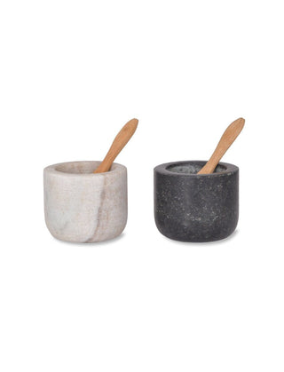 Salt and Pepper pots in marble and granite