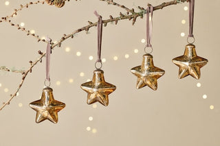 Star Glass baubles- set of 4