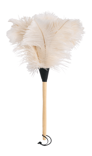 White ostrich feather duster