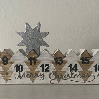 white and wood  Christmas Star advent rule