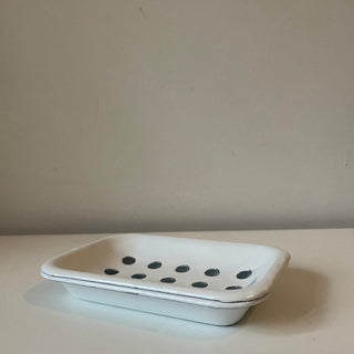 White enamel soap dish